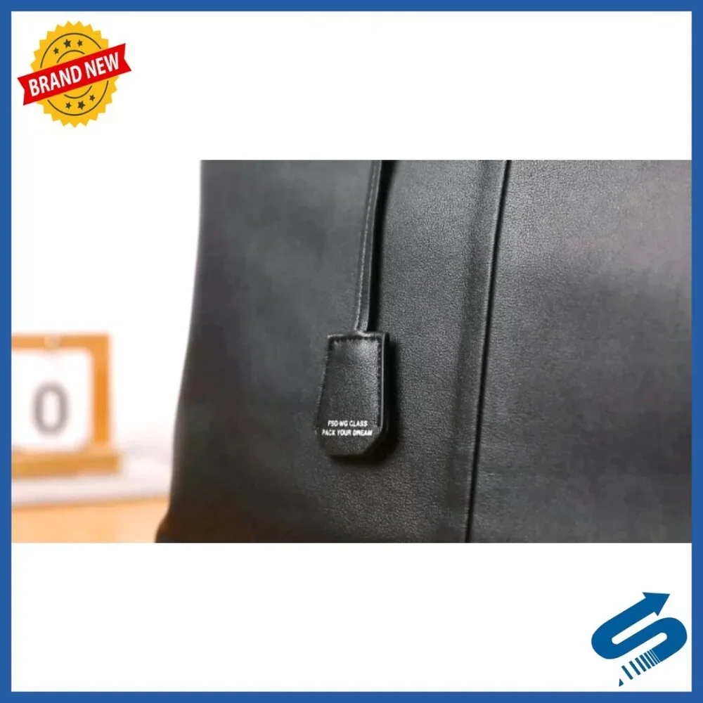 Large Leather Briefcase Tote Bag for Work Business Laptop Storage